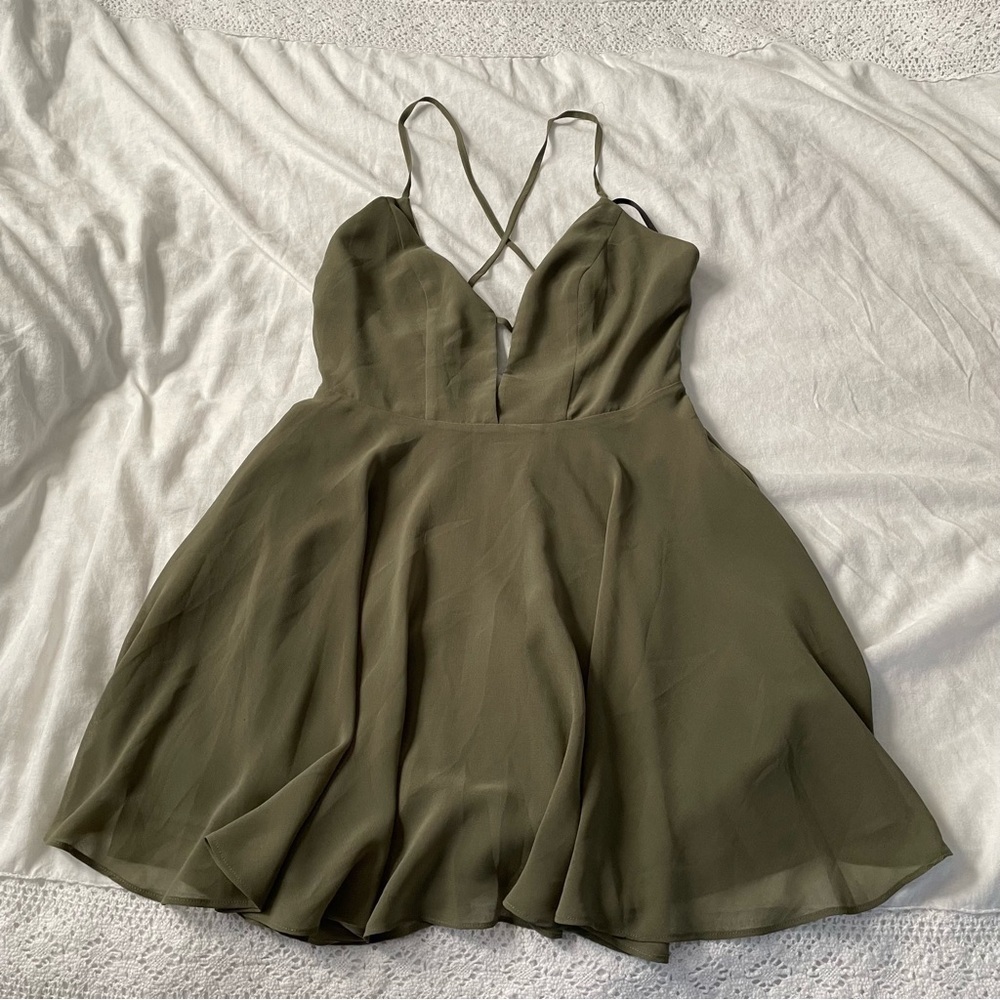 Bebe Silk Sz 4 Dress strappy open back criss cross chiffon satin summer wedding